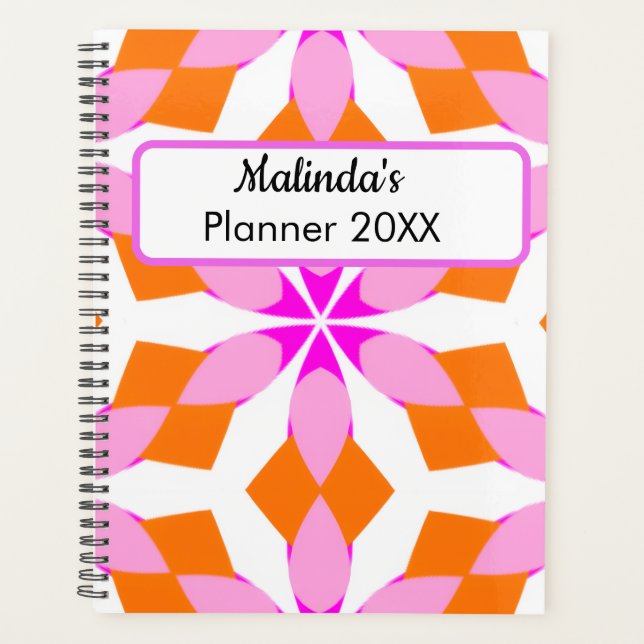 Pink Purple and Orange Floral Geometric (Devant)