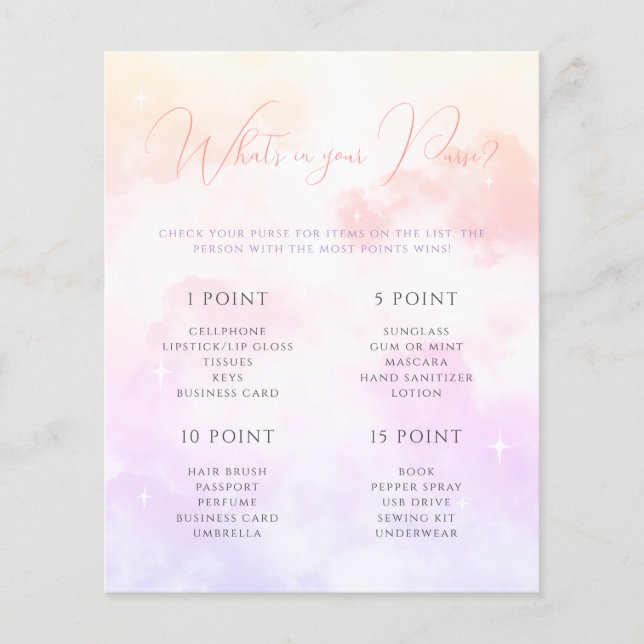 Pink Purple Cloud Neuf Ce qui est dans votre jeu d (Devant)