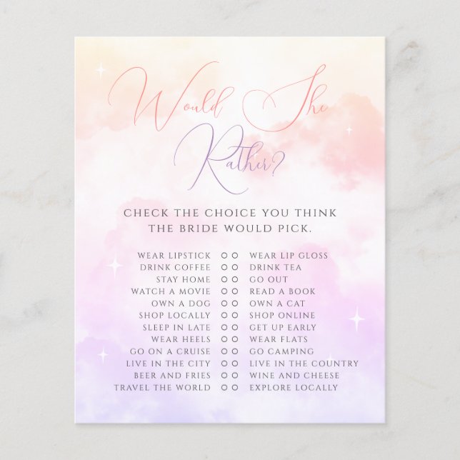 Pink Purple Cloud Neuf Voudrait-Elle Plutôt Jouer (Devant)