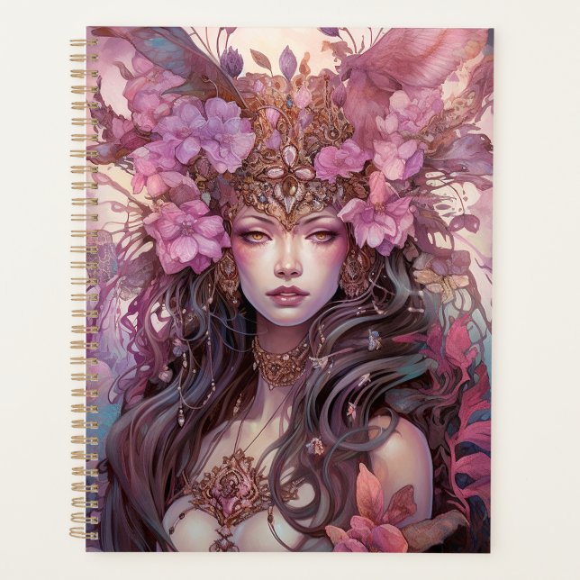 Pink Purple Fairy Queen Imaginaire Art Planner (Devant)