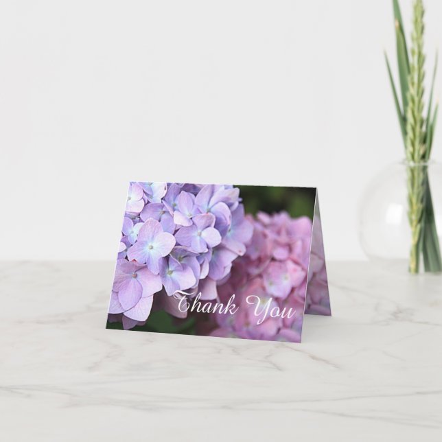 © Pink & Purple Hydrangeas Mariage Merci (Devant)