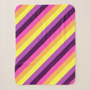 Pink Purple Retro Stripes Petite couverture Sherpa