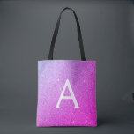 Pink Purple Sparkle Élégant Monogramme Sac de livr<br><div class="desc">Pink and Purple Ombre Faux Sparkle et Parties scintillant Elégant sac de livre de monogramme. Ce sac de livre peut être customisé pour inclure votre nom initial et prénom.</div>
