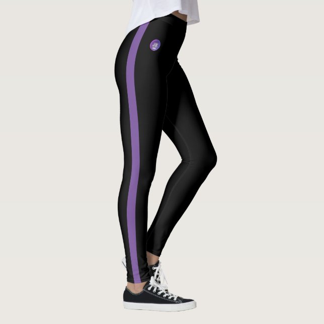 Pink Purple Striped Single Side Leggings JK 2022 (Droite)