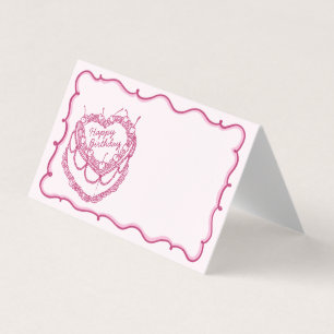Pink Retro Coquette Gâteau Cerise Anniversaire Car