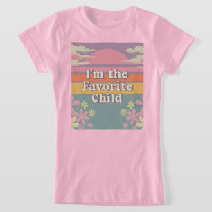 Pink Retro Je suis le T-shirt Favorite pour filles