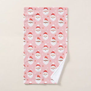 Pink Retro Santa Clause Serviette de cuisine