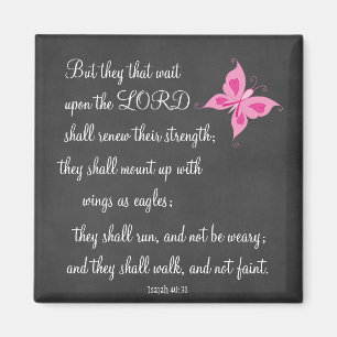Pink Ribbon Bible Verset Magnet