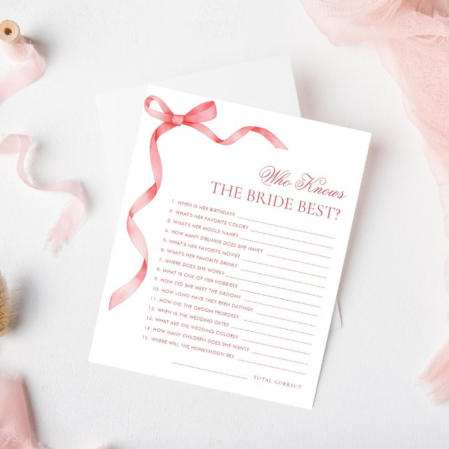 Pink Ribbon Bow qui connaît la mariée meilleur jeu (Créateur téléchargé)