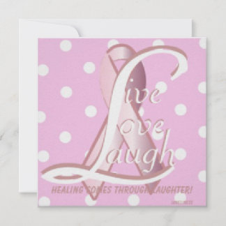 Pink Ribbon Laugh Live Love CardPersonnaliser