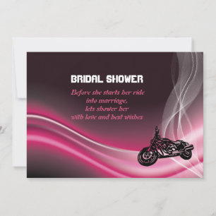 Pink road biker mariage invitation de douche nupti