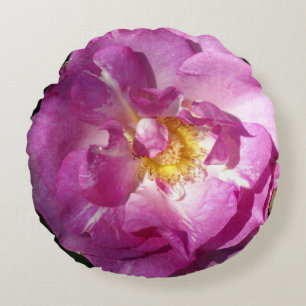 Pink Rose brossé polyester coussin rond