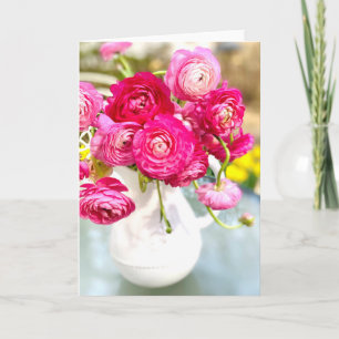 Pink Rose Rose Pierre-Joseph Redoute Carte de voeu