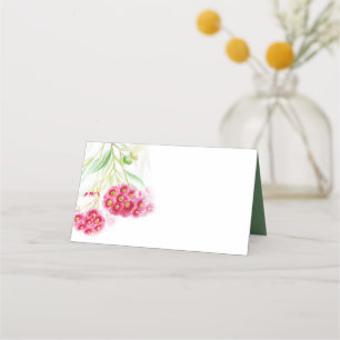 Pink rouge vert gumnut art mariage place cartes