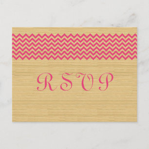Pink Rustique Chevron carte postale RSVP