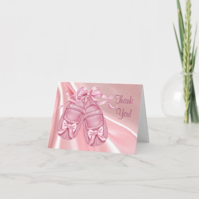 Pink Satin Booties Baby Girl Merci Cartes (Devant)