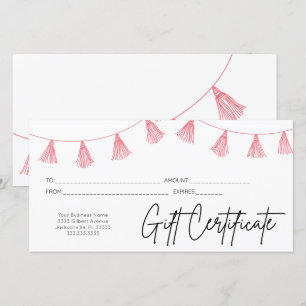 Pink Script Logo Certificat cadeau d'entreprise