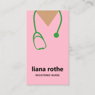 Pink Scrubs et Carte de visite de stéthoscope