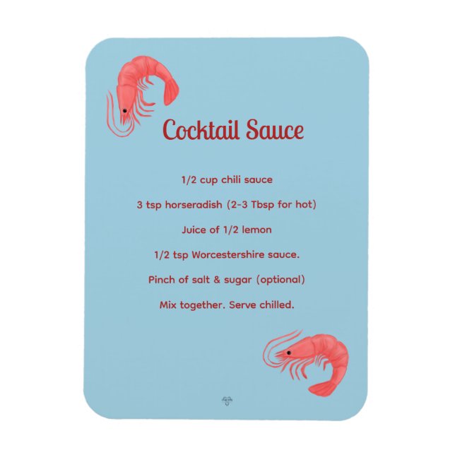 Pink Shrimp Cocktail Sauce Recipe Flexible Magnet (Vertical)
