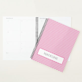 Pink Simple Chevron Personnalisé Planner