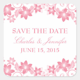 Pink simple Floral Enregistrer les stickers Date
