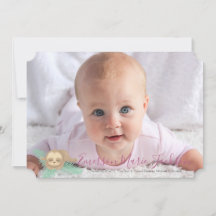 Pink Sleepy Baby Sloth Baby Photo Faire-part