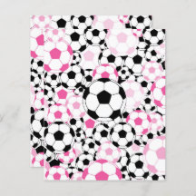 Pink Soccer Ball Pattern Scrapbook Craft Paper
