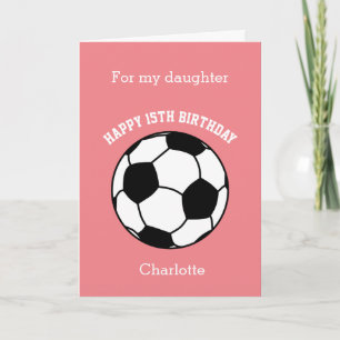 Pink soccer Sport 15e Anniversaire Carte