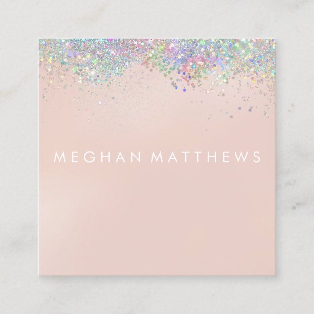 Pink Sparkle Beauty Stylist Carré Carte de visite (Devant)