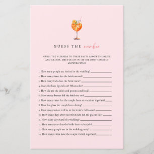 Pink Spritz Fête des mariées Devine Le Numéro Jeu