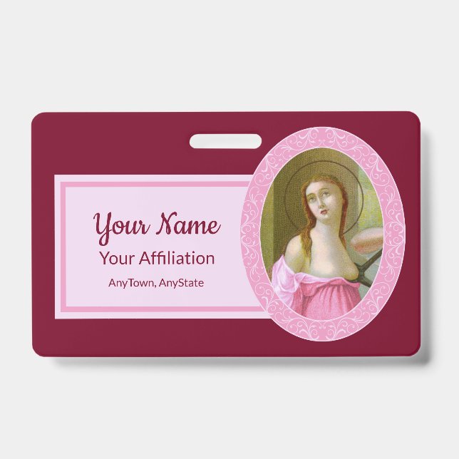 Pink St. Agatha (M 003) Badge 2 (Face)