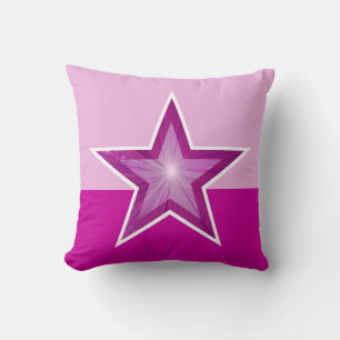 Pink Star lance oreiller carré deux couleurs rose