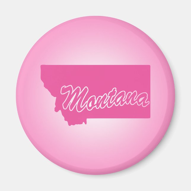 Pink State Montana Magnet (Devant)