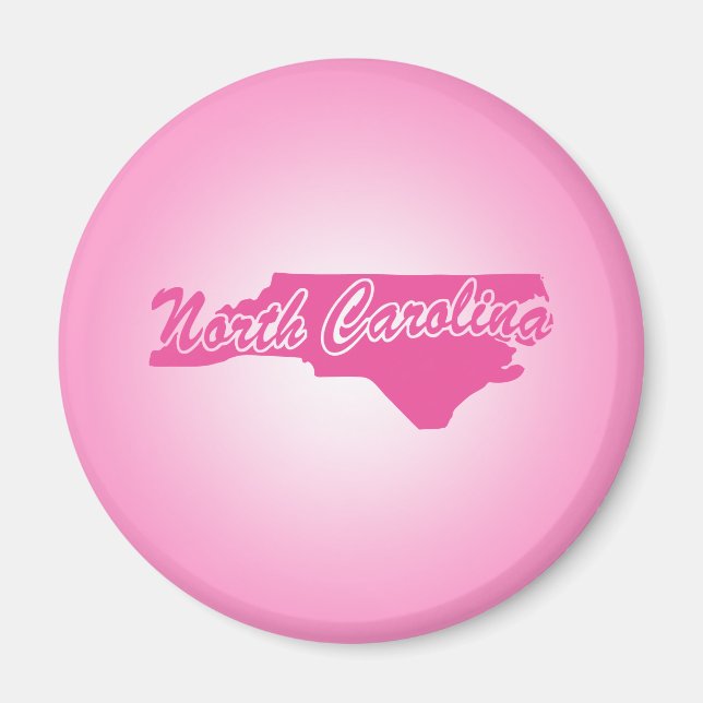 Pink State North Carolina Magnet (Devant)
