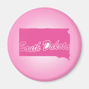 Pink State South Dakota Magnet