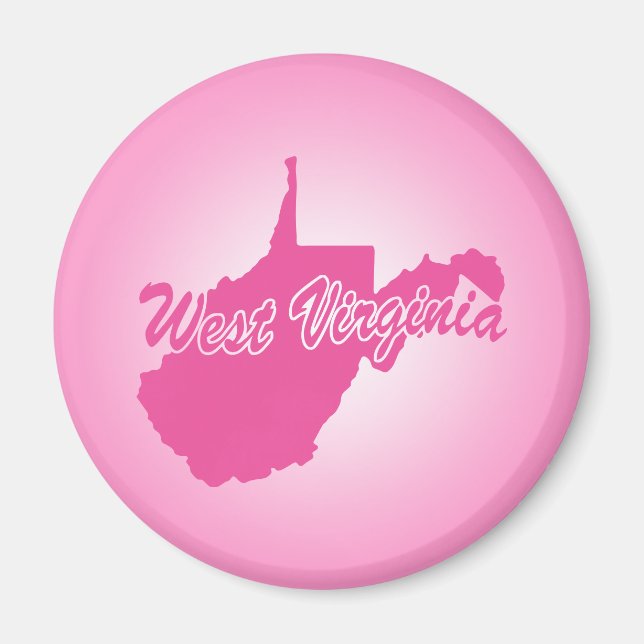 Pink State West Virginia Magnet (Devant)