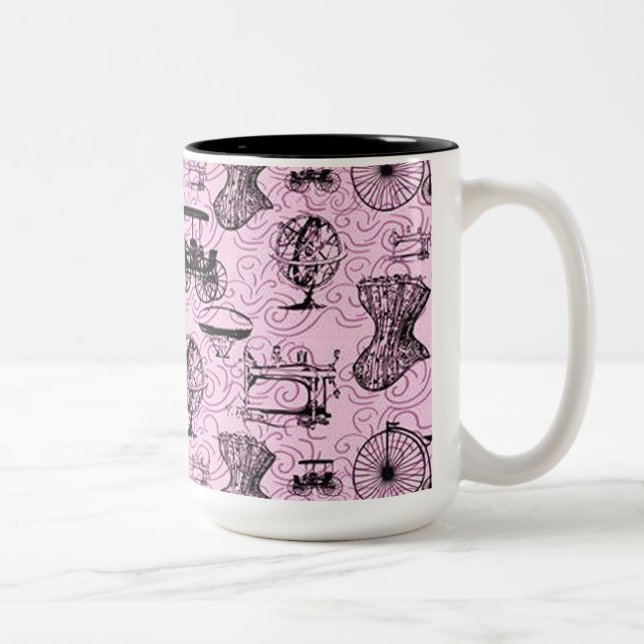 Pink Steampunk Motif café Mug (Droit)