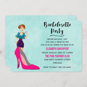 Pink Stiletto et Invitation de la Fille Bacheloret