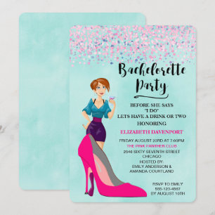 Pink Stiletto et Invitation de la Fille Bacheloret