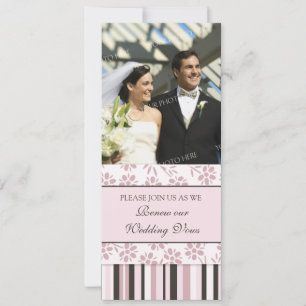 Pink Stripes Photo Mariage Vow Renewal Invitation