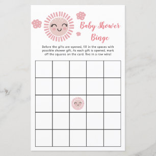 Pink Sunshine Baby Girl Douche Bingo Jeu