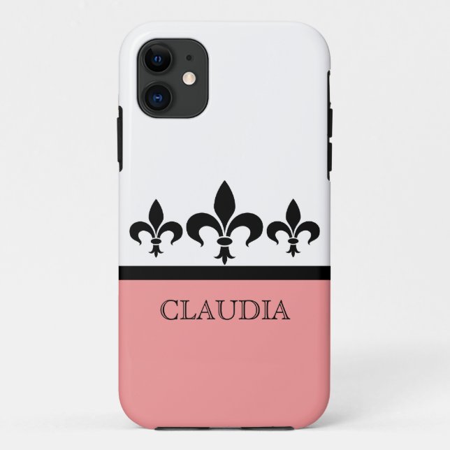 Pink Swanky Fleur De Lis BT iPhone 5 Coque (Dos)