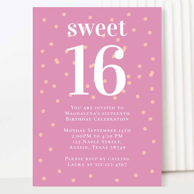 Pink Sweet 16 Invitation (Créateur téléchargé)