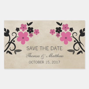 Pink Sweet Vintage Floral Économisez Stickers Date