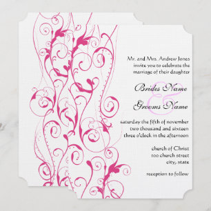 Pink Swirls Mariages Invitations Budget Taille Pet