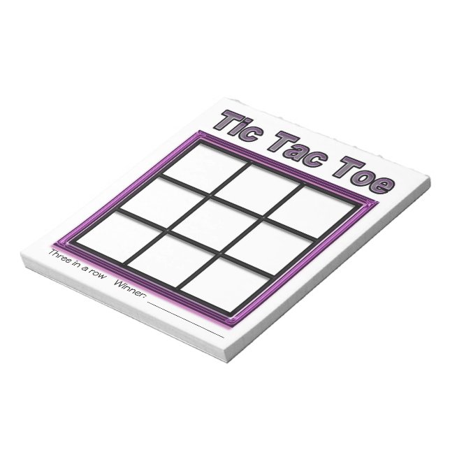 Pink Tac Toe Game Bloc-notes (Tourné)