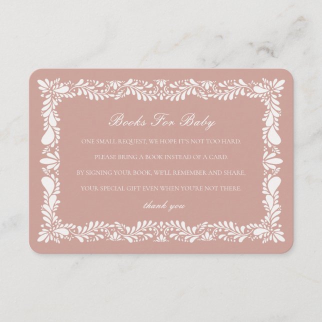 Pink Talavera Carrelage Livres Baby Invitation Ins (Devant)