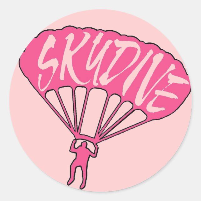 Pink thème skydive fanatique autocollants de fenêt (Devant)