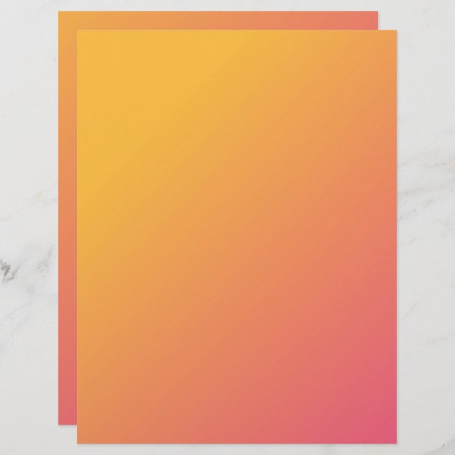 Pink to Orange Ombre Craft ou papier scrapbooking (Devant / Derrière)