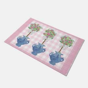 Pink Topio Bleu Rose Ginger Jar Doormat tapis